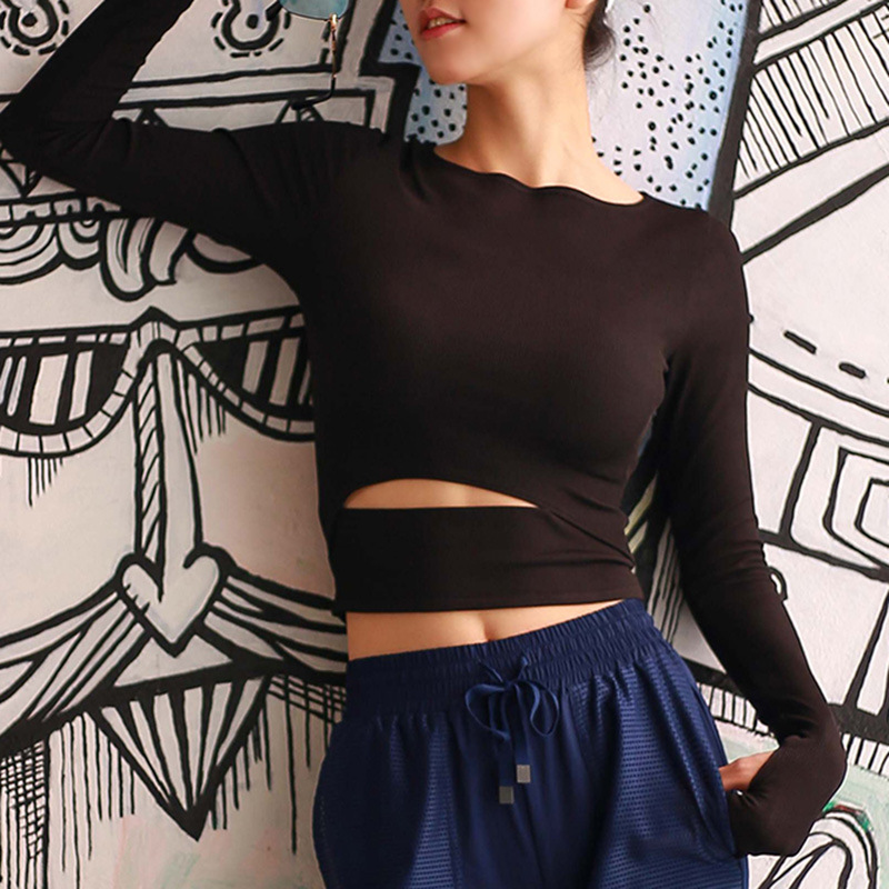 Picture of Fitness Clothing Women's Trendy Tight Navel-exposed Short Sexy Slim Sports Top Quick-drying Short-sleeved T-shirt for Running