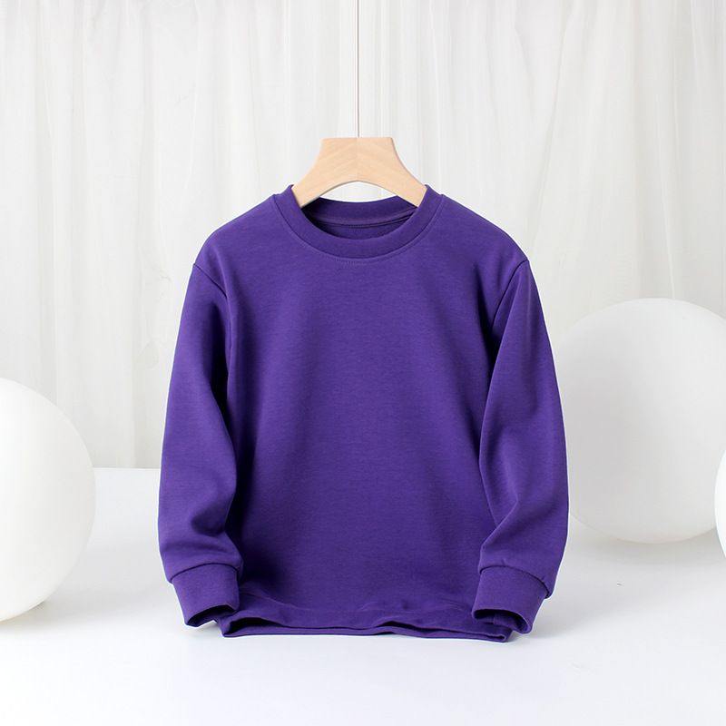 Picture of Children's Clothing Spring and Autum Korean Style New Boys' Long-Sleeved Sweatshirts Medium and Large Kidsren's Terry Pure Color Bottoming Shirts Kidsren's Sweatshirts