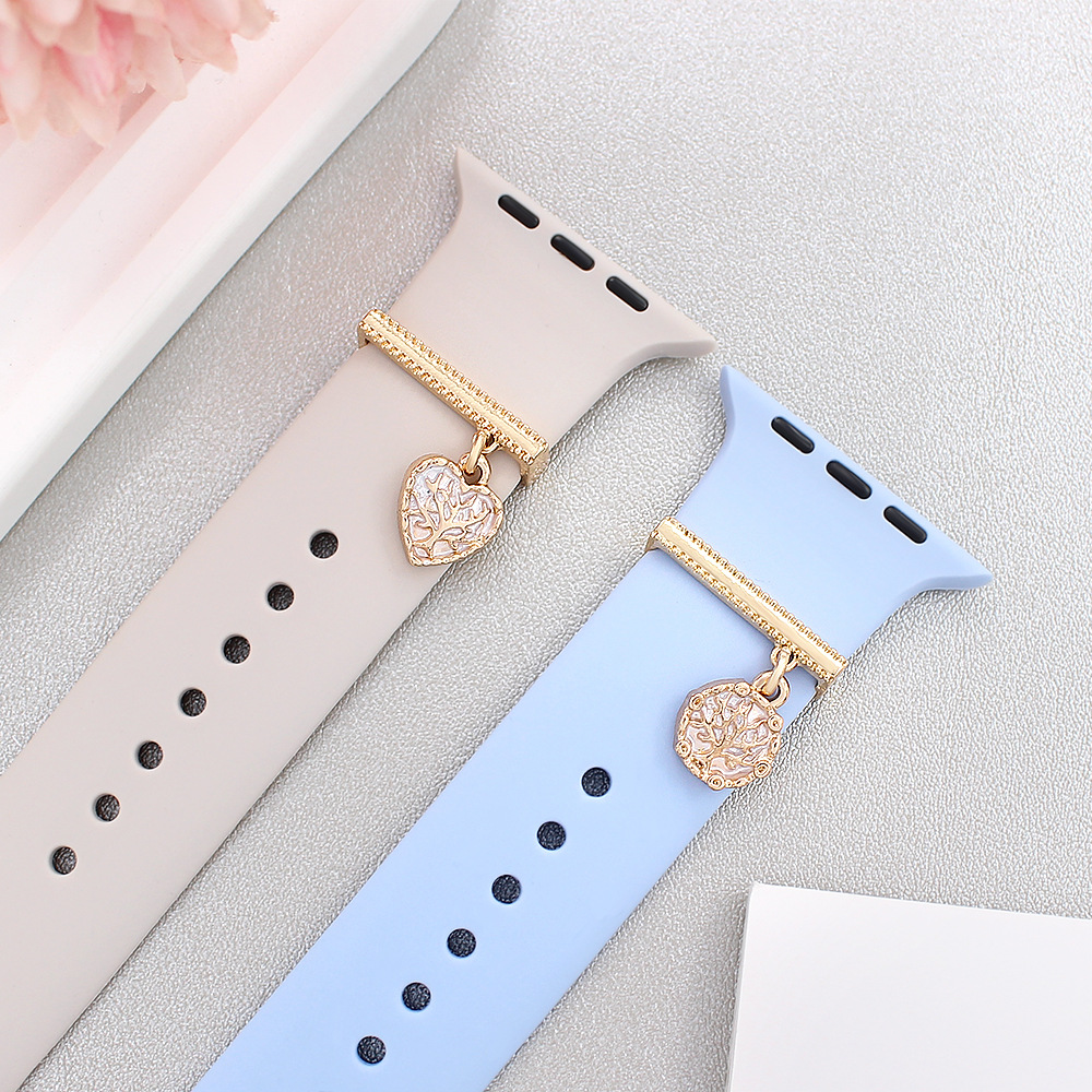 For Apple Watch Strap Apple Watch Strap Decorative Silicone Strap Drop Oil Life Tree Decorative Ring