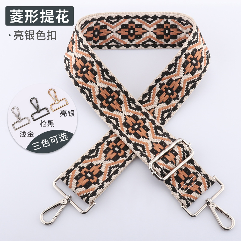 Picture of Cross-Border 5cm Wide Shoulder Strap Bag Strap Crossbody Adjustable Shoulder Strap New Diamond Jacquard Embroider Bag Shoulder Strap in Stock