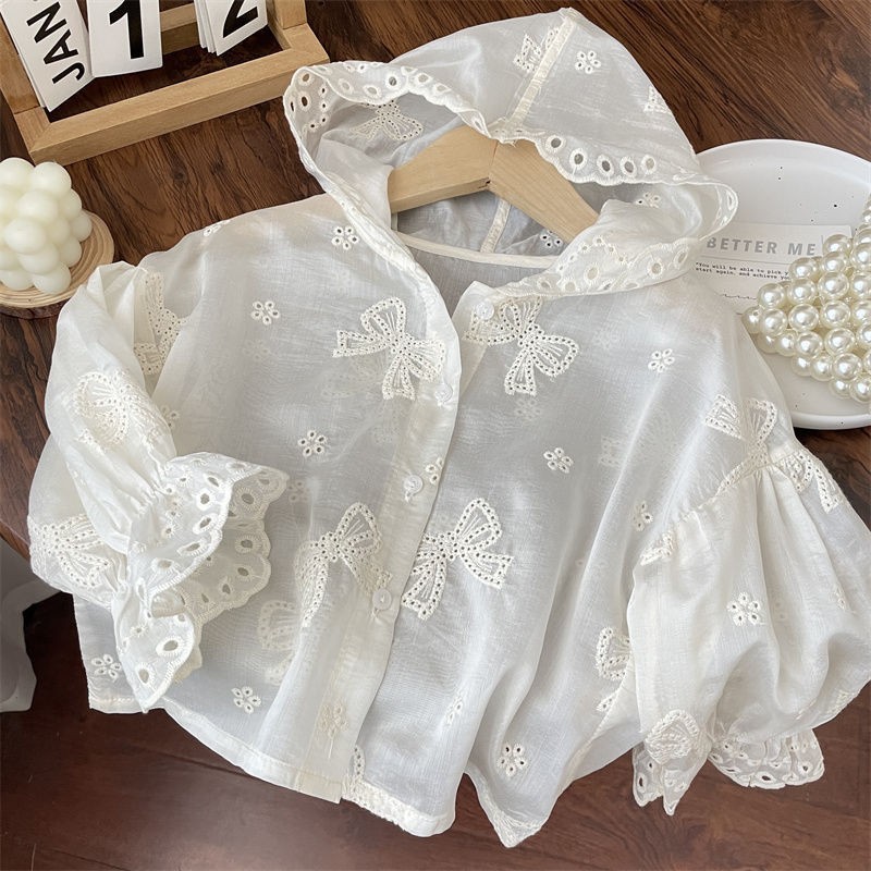 Picture of Summer 2025 New Children's Jacket Thin Ice Silk Baby Girl Lightweight Stylish Forest Style Girls' Sun Protection Clothing