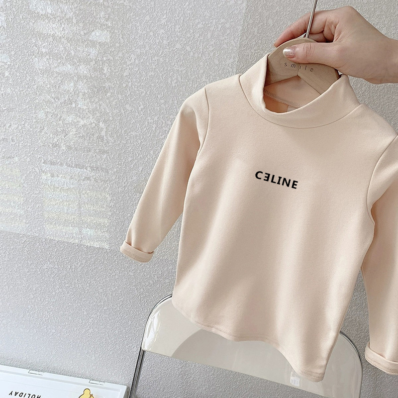 Picture of German velvet children's versatile high collar warm bottoming shirt autumn and winter children's clothing fun cute small and medium-sized children's long sleeve T-shirt top