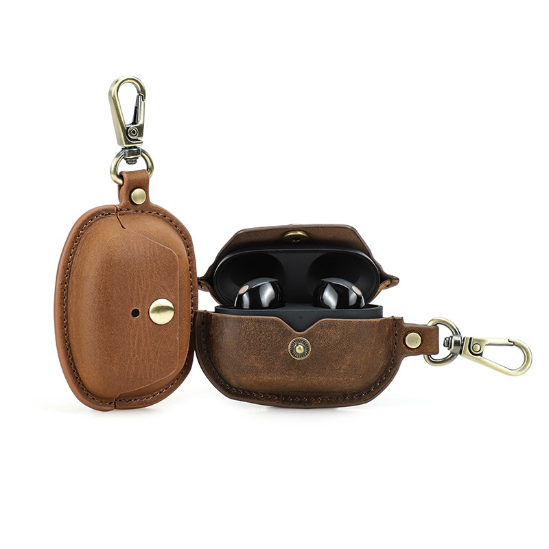 Picture of Suitable for new Sony wf-1000xm5 leather earphone case hook portable bluetooth headset protective case
