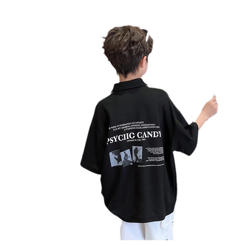 Picture of Children's clothing Boys' short-sleeved T-shirt polo shirt Summer 2024 new summer medium and big children's summer cotton shirt fashion