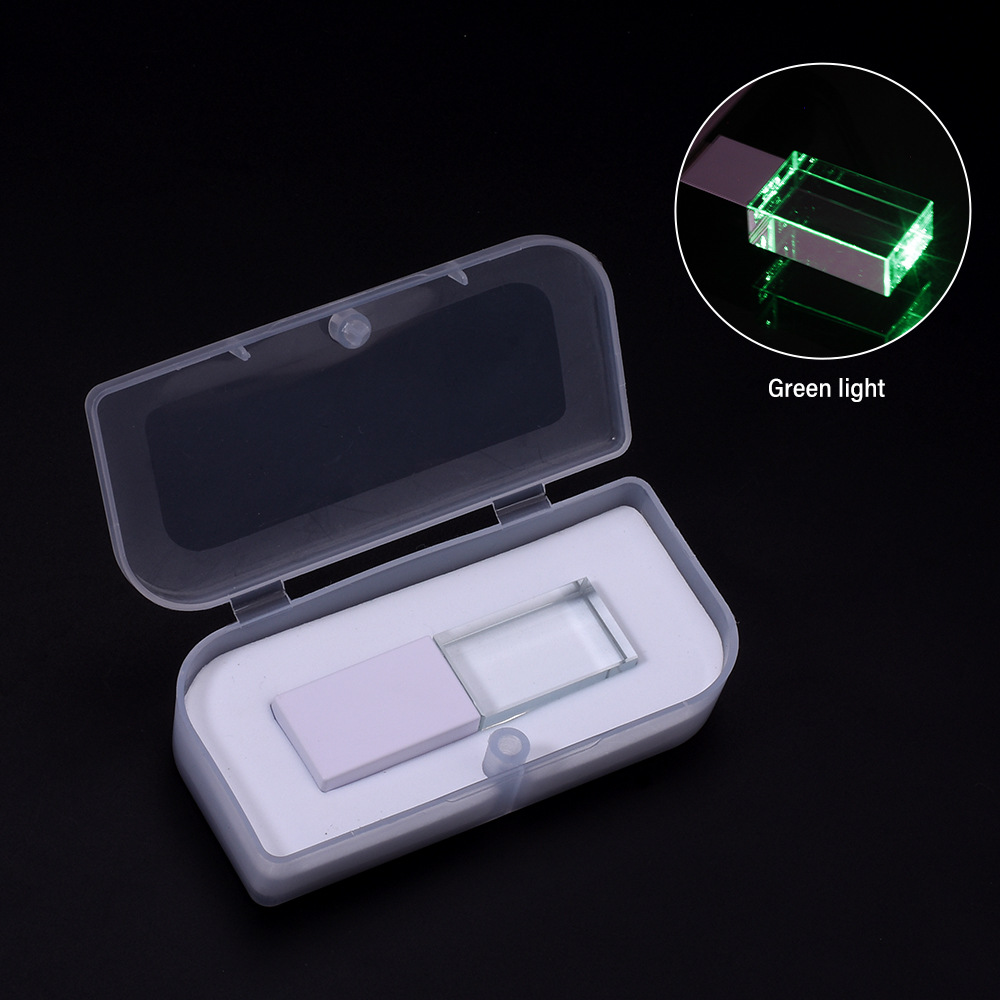 Picture of Foreign trade for crystal music USB 32G laser engraving logoU 64GB LED lamp free gift box