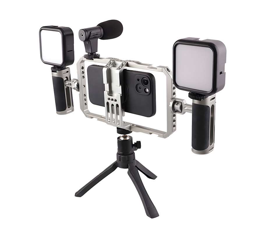 Picture of Mobile Phone Handheld Stabilizer Photography Bracket Extension Microphone Rabbit Cage Stabilizer Metal Mobile Phone Rabbit Cage