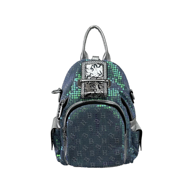 Picture of Western Sequined Fashion Backpack for Women 2025 New Style Versatile Backpack Niche Multi-Purpose Wideband Crossbody Bag Trendy