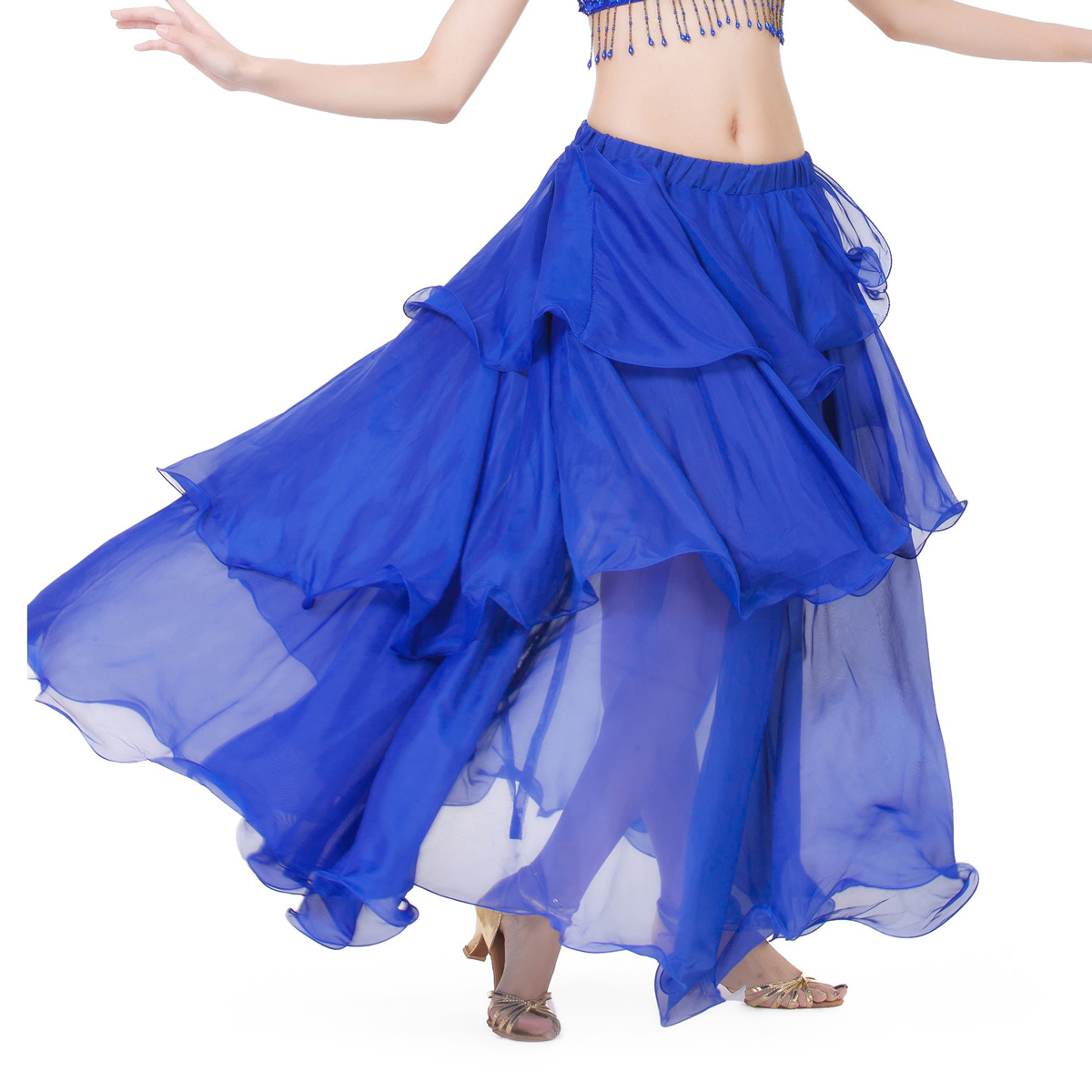 Picture of Dancer spiral skirt chiffon cake skirt belly dance light elegant skirt source factory primary source