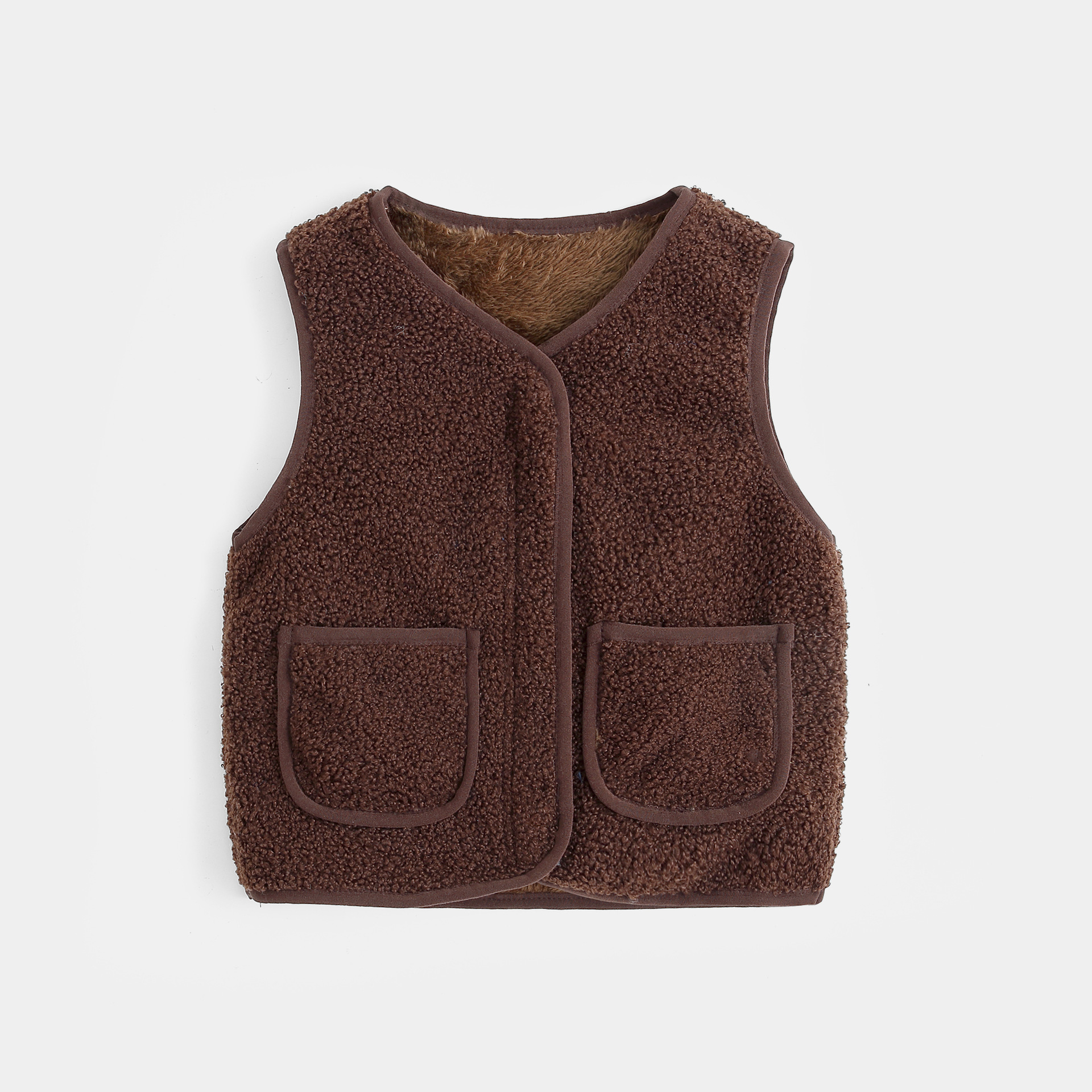 Picture of Children's Lamb Fleece Vest Autumn and Winter New Boys and Girls Wear Baby's Western Style Fleece-Lined Thickened Double-Sided Fleece Vest