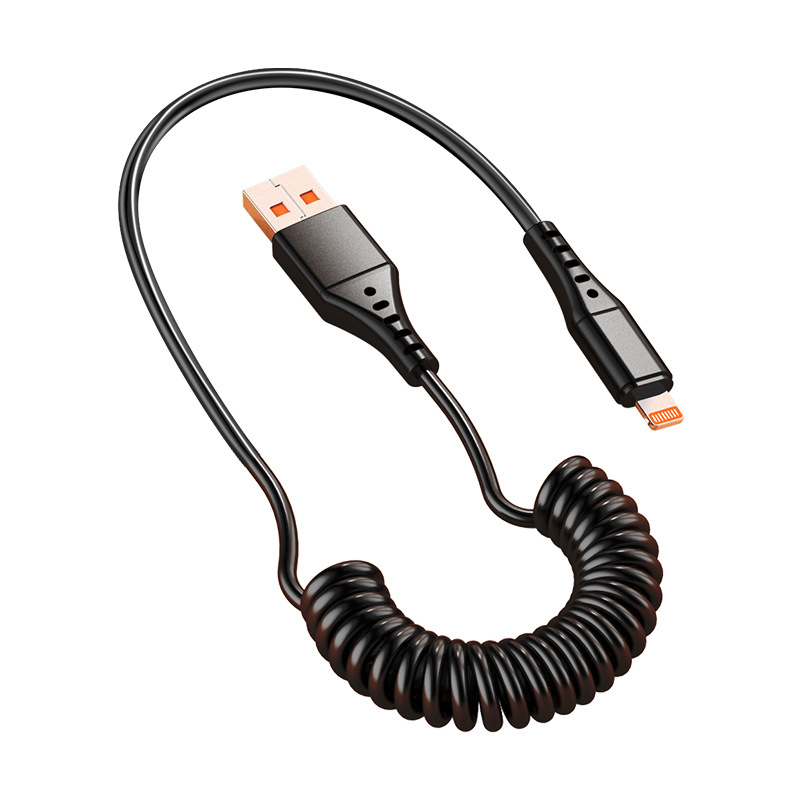 Picture of 6A Super Fast Charge 120W Applicable to Huawei Apple OP Xiaomi Car Data Cable Telescopic Flash Charge Android Type-c