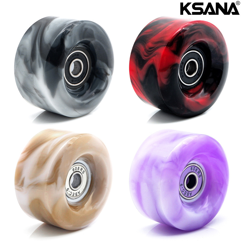 Picture of Double Row Roller Skates 5832 Mixed Color Wheel Two-Color Pu Non-Luminous Wheel Four-Wheel Roller Skates 82A High Elastic Wheel