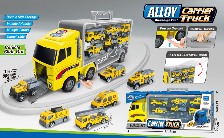 Picture of Children's large storage container truck alloy back force car simulation engineering car model boy toy 008-21
