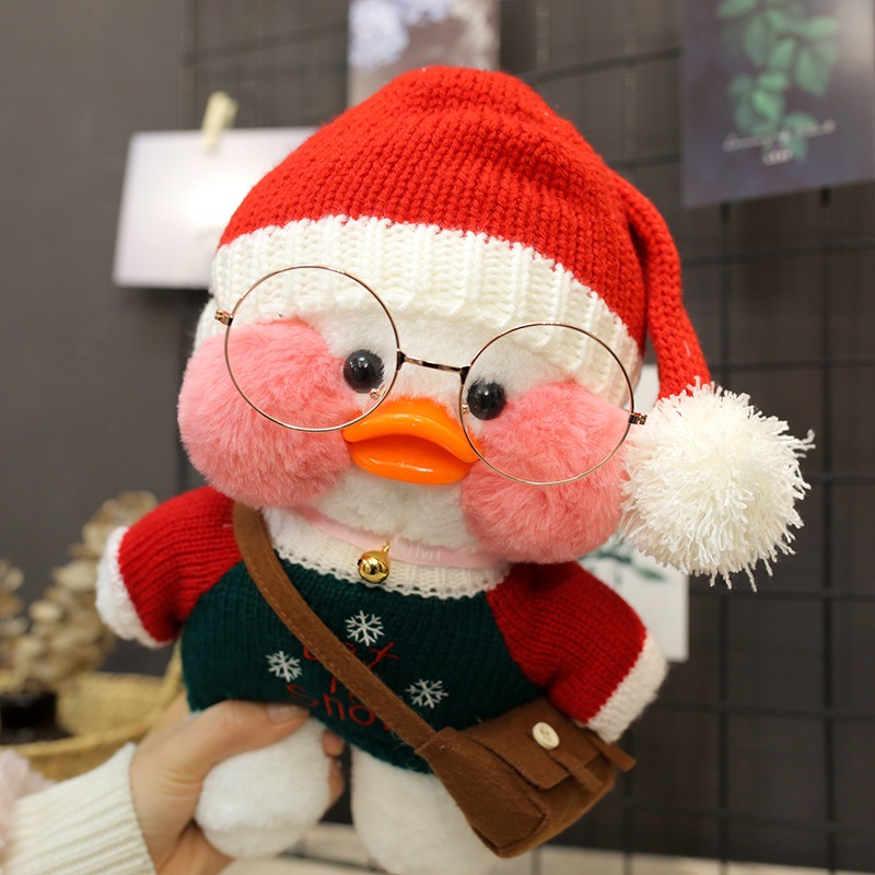 Picture of White ins Cyber Celebrity Hyaluronic Acid Duck Little Yellow Duck Plush Toy Hand Warming Pillow Doll Birthday Gift