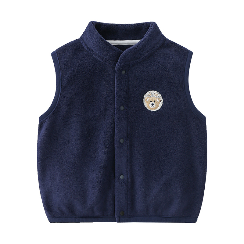 Picture of Men's and women's baby vest inside and outside wear vest polar fleece double-sided fleece-lined waistcoat thickened autumn and winter children's warm vest