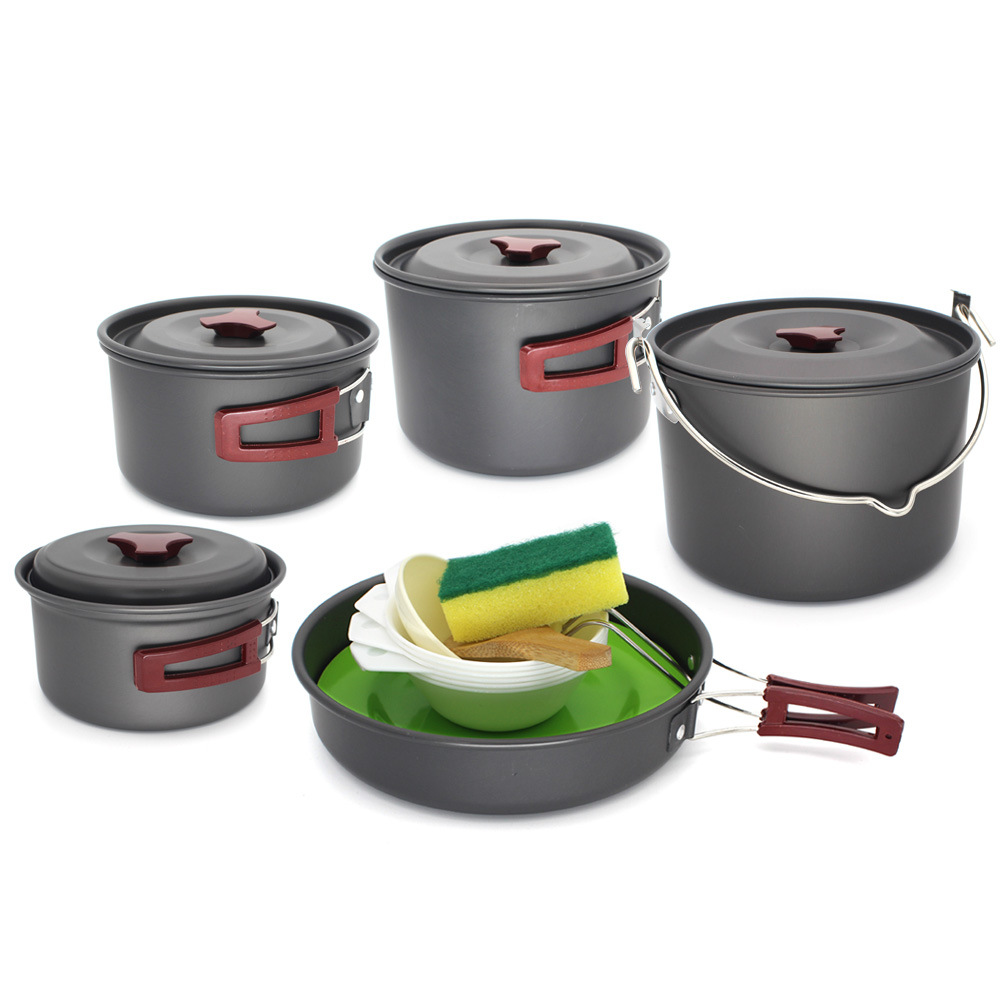 Picture of High quality camping set pot portable combination set pot outdoor set pot barbecue set pot for 2-3 people