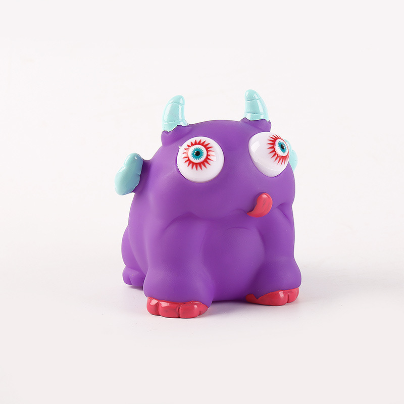 Picture of Cross-border cartoon factory direct decompression animal squeeze doll decompression pinch music stare eye vent toy