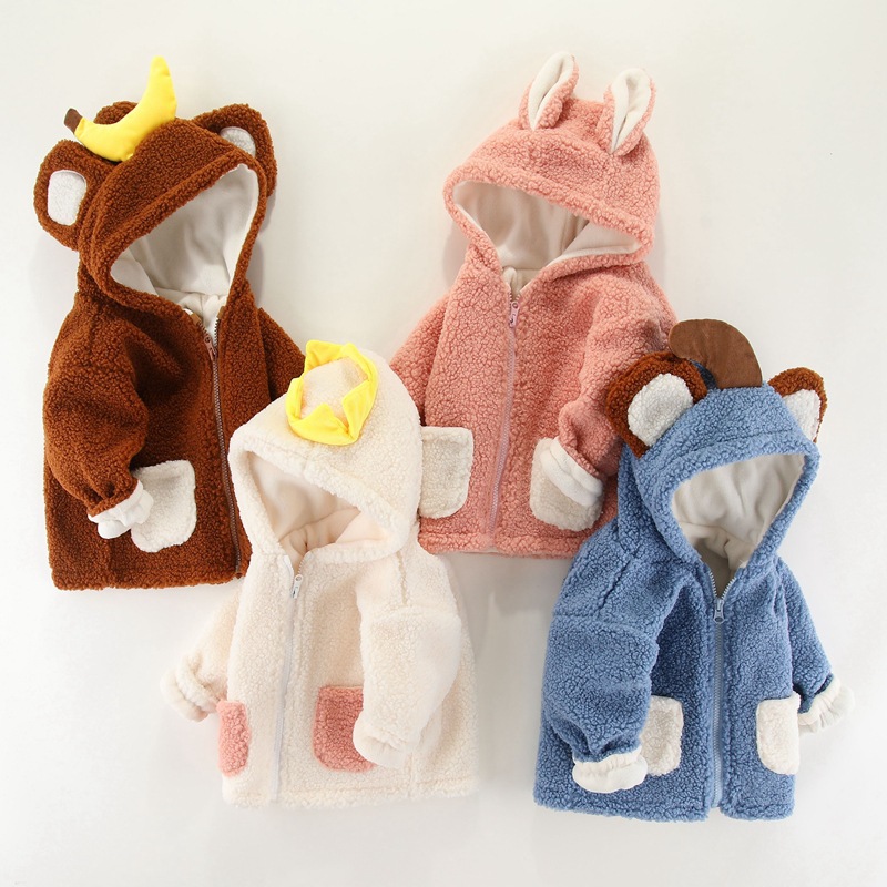 Picture of Children's Coat Boys' and Girls' Coat Baby's Autumn and Winter Clothes Going Out fleece-lined Cotton Clothes Baby Clothes Cardigan Children's Clothes