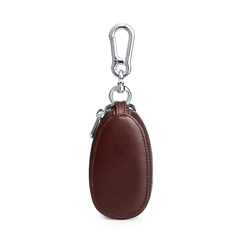 Picture of Genuine leather key bag men's double zipper car key set cross-border retro first layer cowhide key bag wholesale
