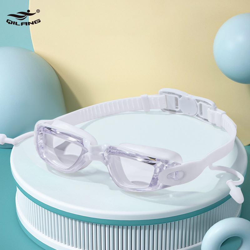 Picture of Qi Lang Swimming Goggles Adult HD Flat Light Professional Waterproof Anti-fog Swimming Goggles Unisex Swimming Goggles