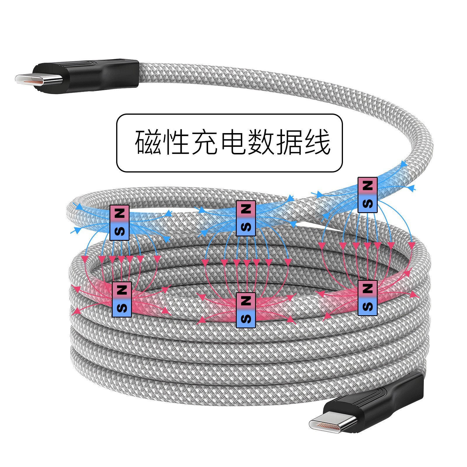 Picture of The New Magnetic Data Cable Magic Rope Storage Magnetic Charging Cable Is Suitable for Apple Type-C Huawei Pd Fast Charging Cable