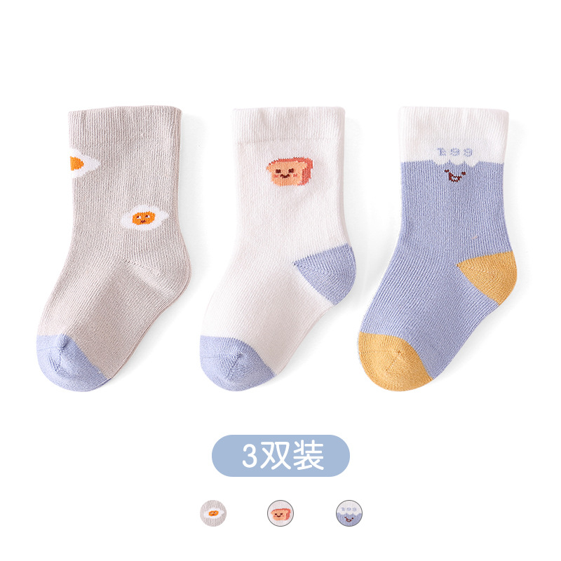 Autumn and winter small hair cartoon children's socks extended Tube newborn socks cotton baby socks baby socks