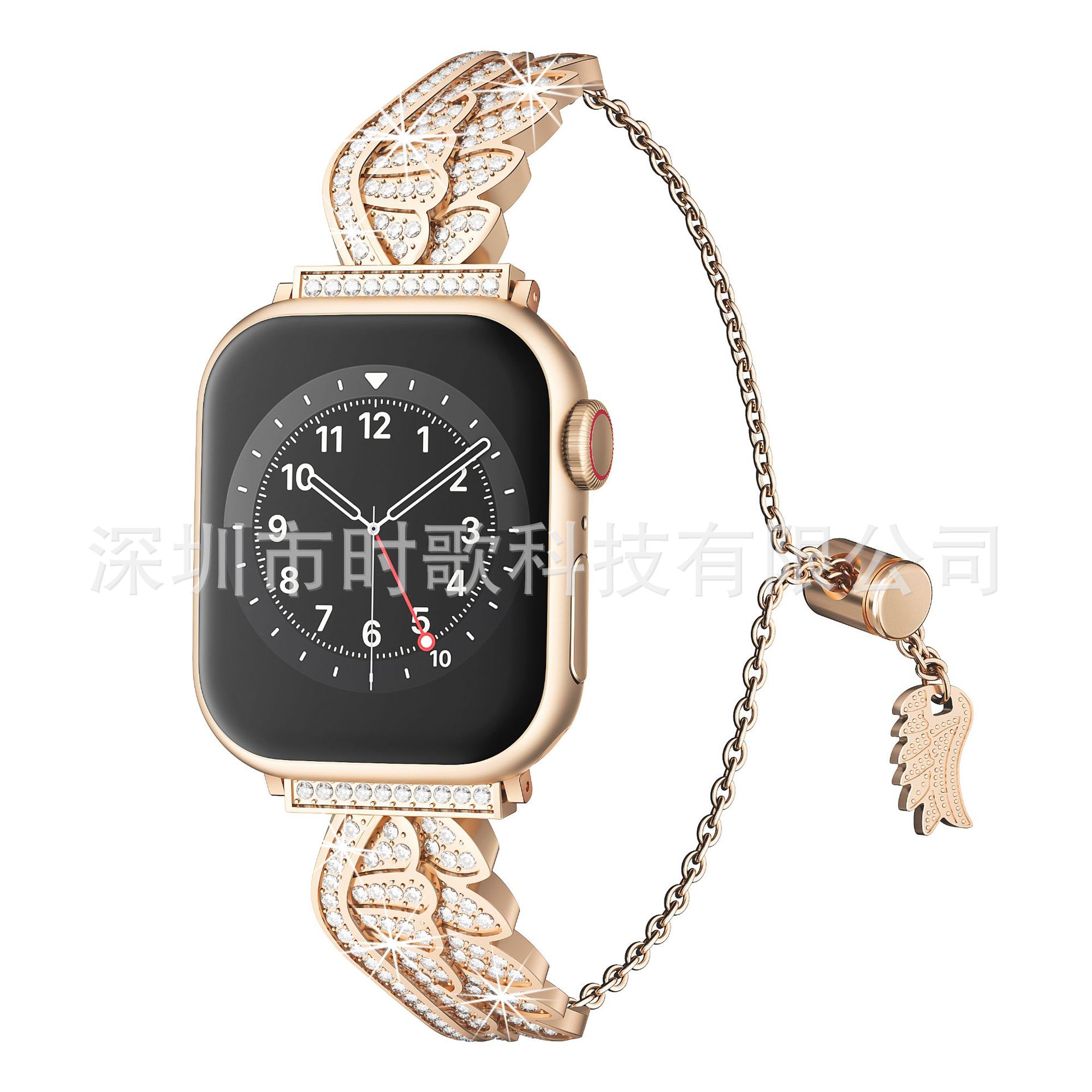 Picture of For Apple Watch Strap Wing Adjustment Chain appleiwatch910 Generation Metal Inlay Diamond Strap Wholesale