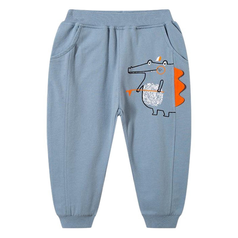 2025 Trendy New Autumn Clothing Children's Trousers Baby Casual Pants Cartoon Pattern Dinosaur Boys Pants Dropshipping