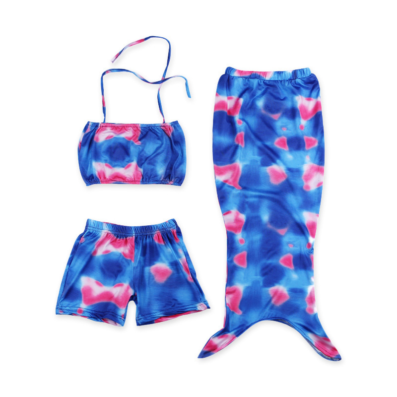Foreign Trade European and American Girls' Mermaid Swimsuit Split Set Beautiful Fish Swimsuit Three-Piece Set Wholesale