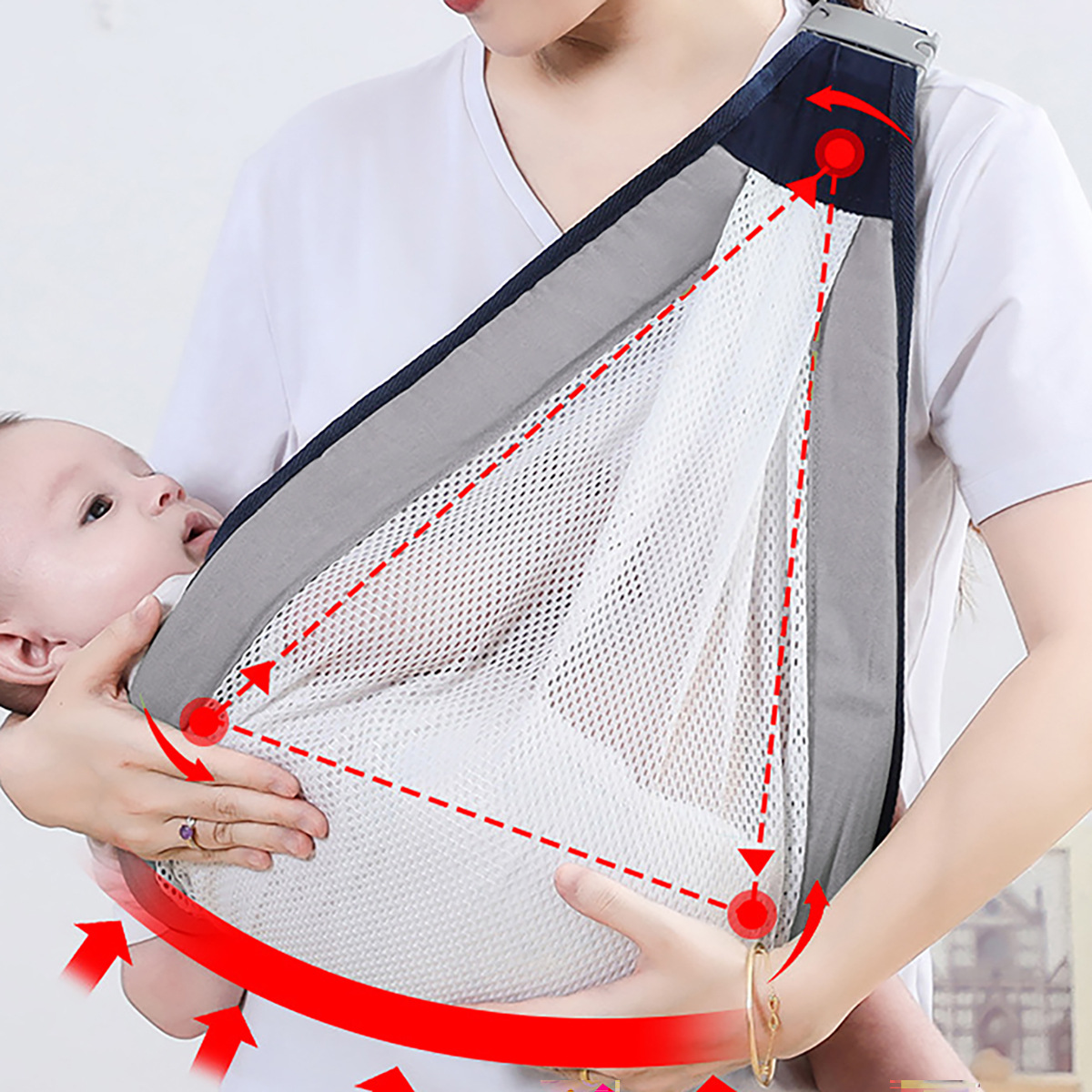 Picture of Newborn Scarf Baby Strap Multifunctional Front Hug Cross Hug Children's Out Hug Strap Four Seasons Breathable