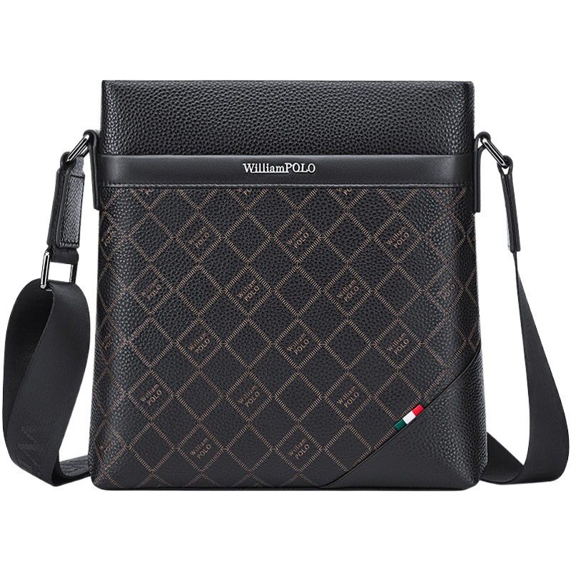 King Paul Genuine Leather Men's Crossbody Bag Men's Shoulder Bag Business Commuter Large Capacity New Cowhide Bag Wholesale
