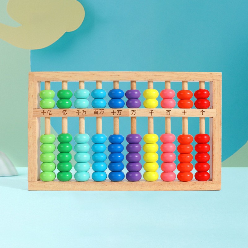 Picture of Wooden balls children's wooden beech computing rack learning abacus digital addition and subtraction cognitive early education learning wholesale