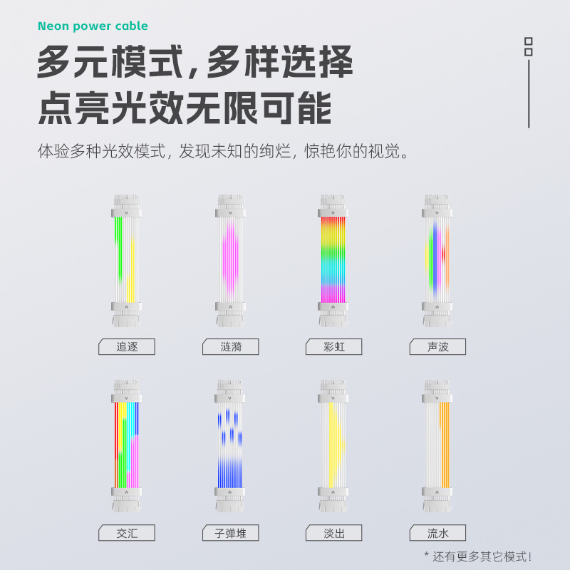 Picture of Cool Moon Computer Argb Light Line 40 Series 16P Graphics Card 24Pin Motherboard Starlight Effect Power Supply Extension Neon Line