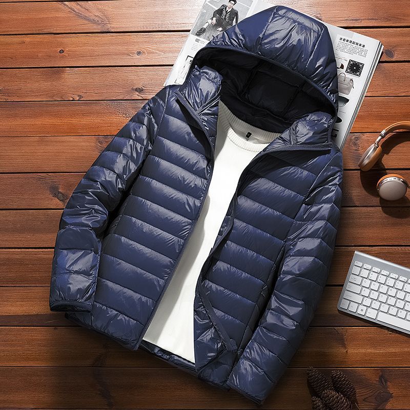 Picture of Autumn and Winter New Light Down Cotton-padded Jacket Men's Short Vertical Collar Hooded Casual Trendy Brand Couple Casual Cotton-padded Jacket