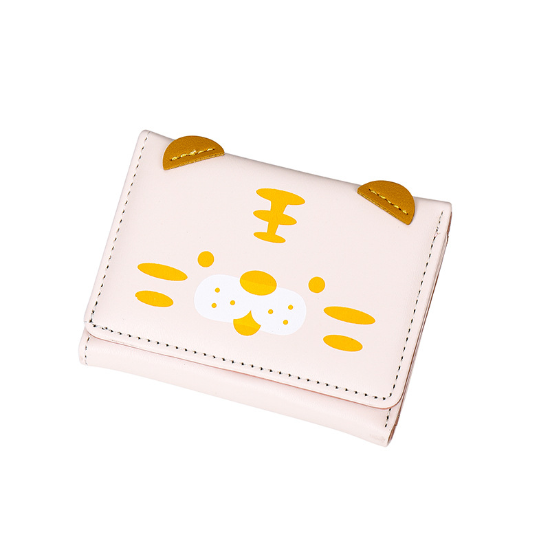 Picture of Korean Style New Small Wallet Women's Short Three-fold Cute Printed Cartoon Student Three-fold Multi-card Bits Folding Coin Clip