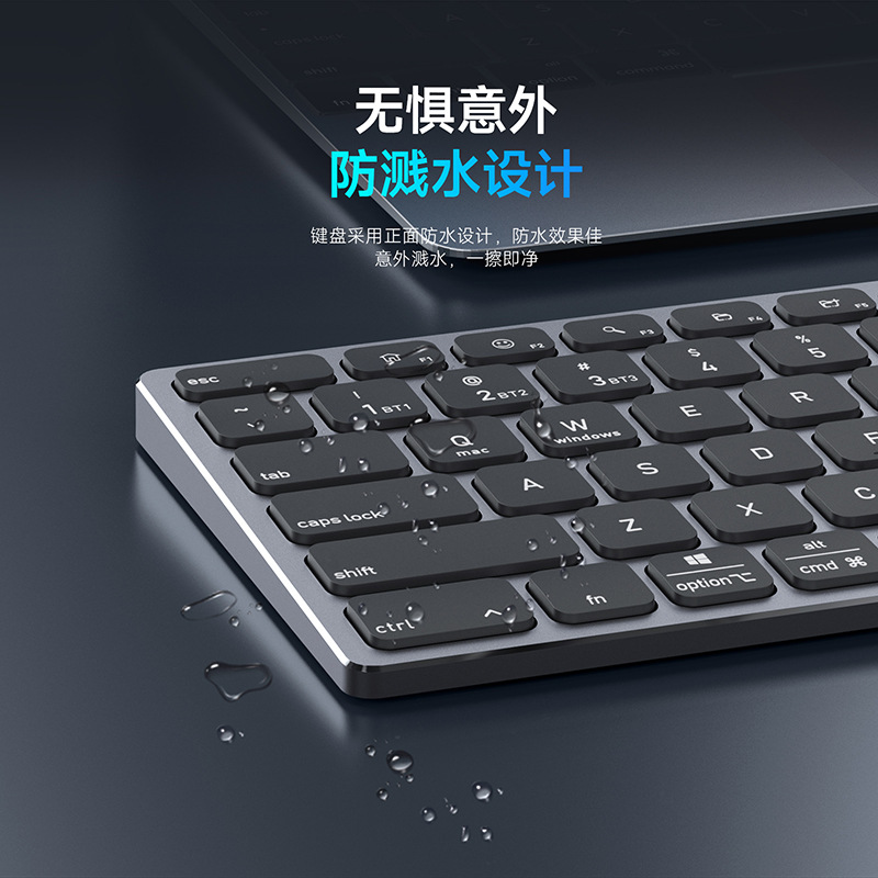 Picture of Aluminum alloy Bluetooth wireless keyboard portable two-in-one silent ultra-thin keyboard tablet laptop universal