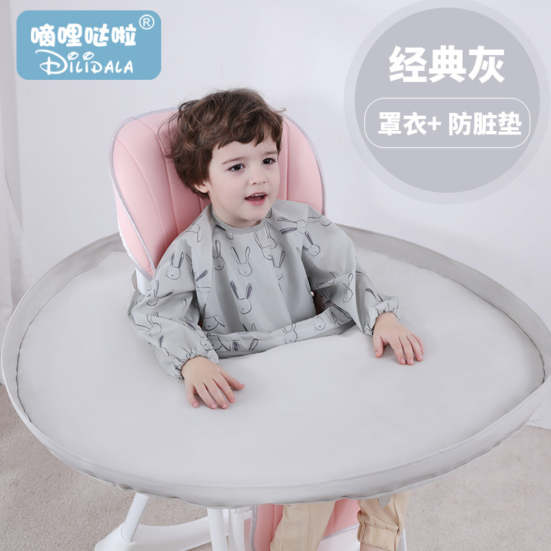 Picture of Blw Independent Feeding Baby Food Supplement Tableware Anti-Dirty Artifact Baby Dining Table and Chair Pad Feeding Bib Tray