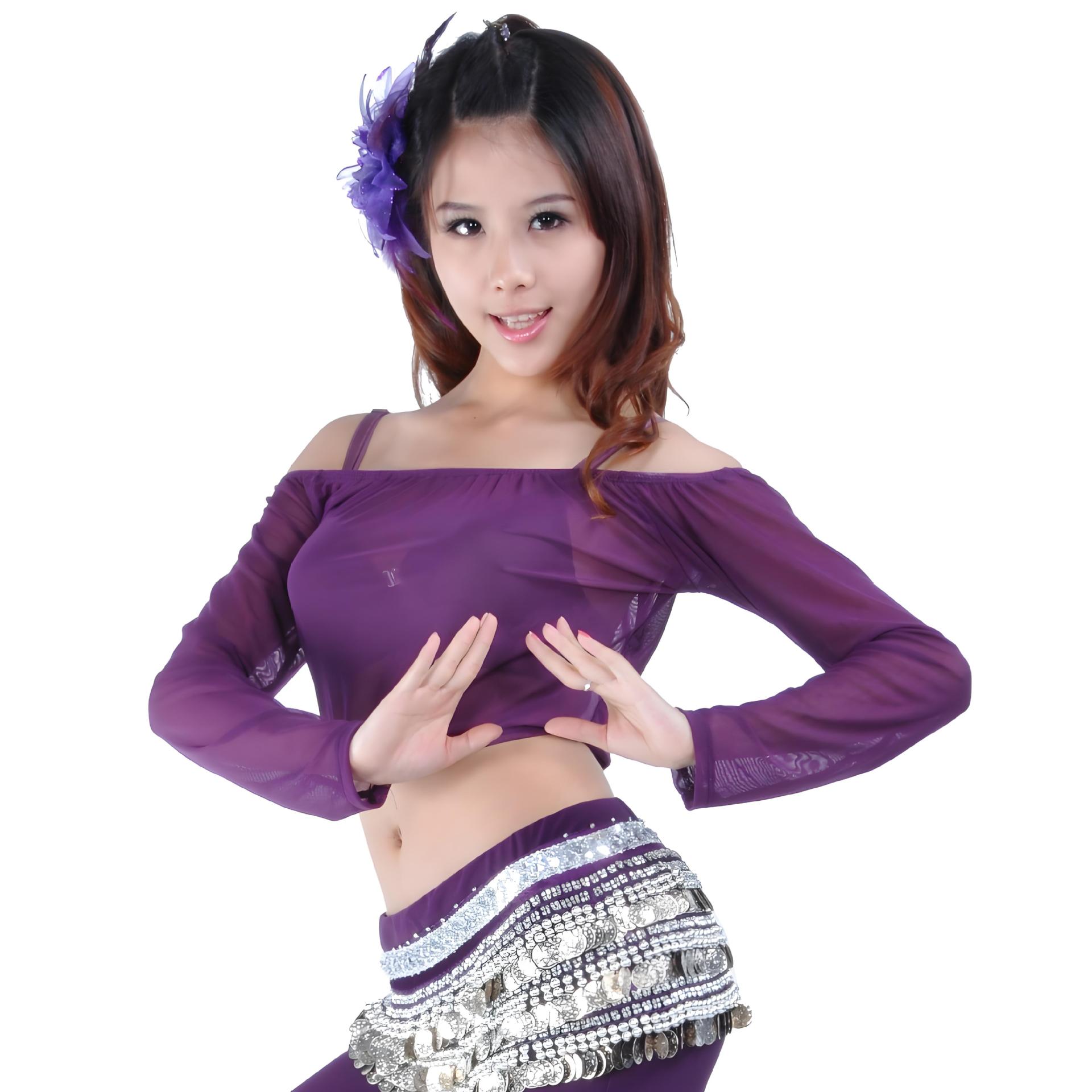 Picture of Transparent Shoulderless Top, Belly Dance Top, Belly Dance Clothing, Tribal Style Clothing