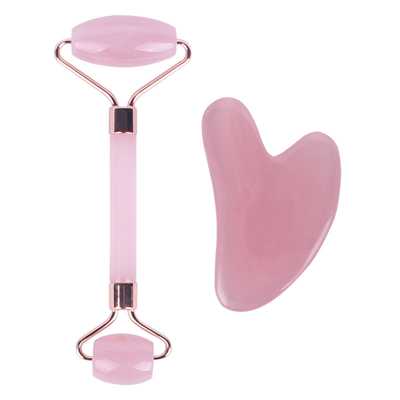 Picture of Cross-Border Rose Quartz Double-Headed Roller Facial Massager Non-Jade Facial Lifting Beauty Scraping Board Eye Pulling Stick