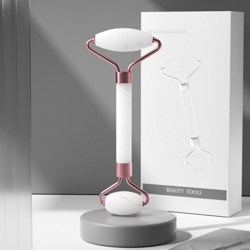 Picture of Cross-Border Rose Quartz Double-Headed Roller Facial Massager Non-Jade Facial Lifting Beauty Scraping Board Eye Pulling Stick