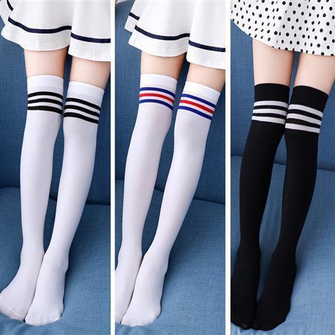 Picture of Children's mid-tube socks girls' long-tube socks over the knee spring and autumn summer thin baby High-tube socks white dance socks