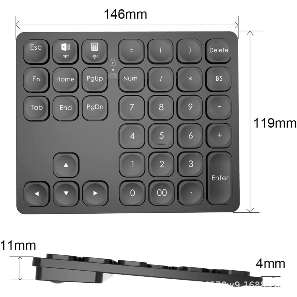 Picture of Rechargeable dual Bluetooth digital keyboard wireless digital keyboard 36-key external data input keypad