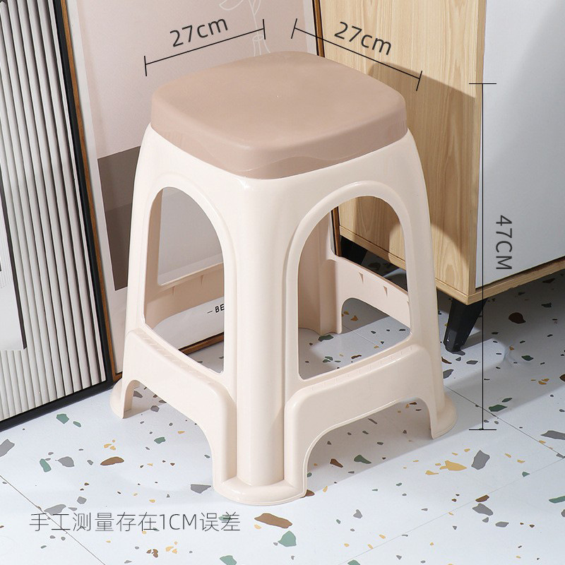 Picture of Thickened plastic stool household chair square stool plastic adult bench simple high stool stackable stool wholesale