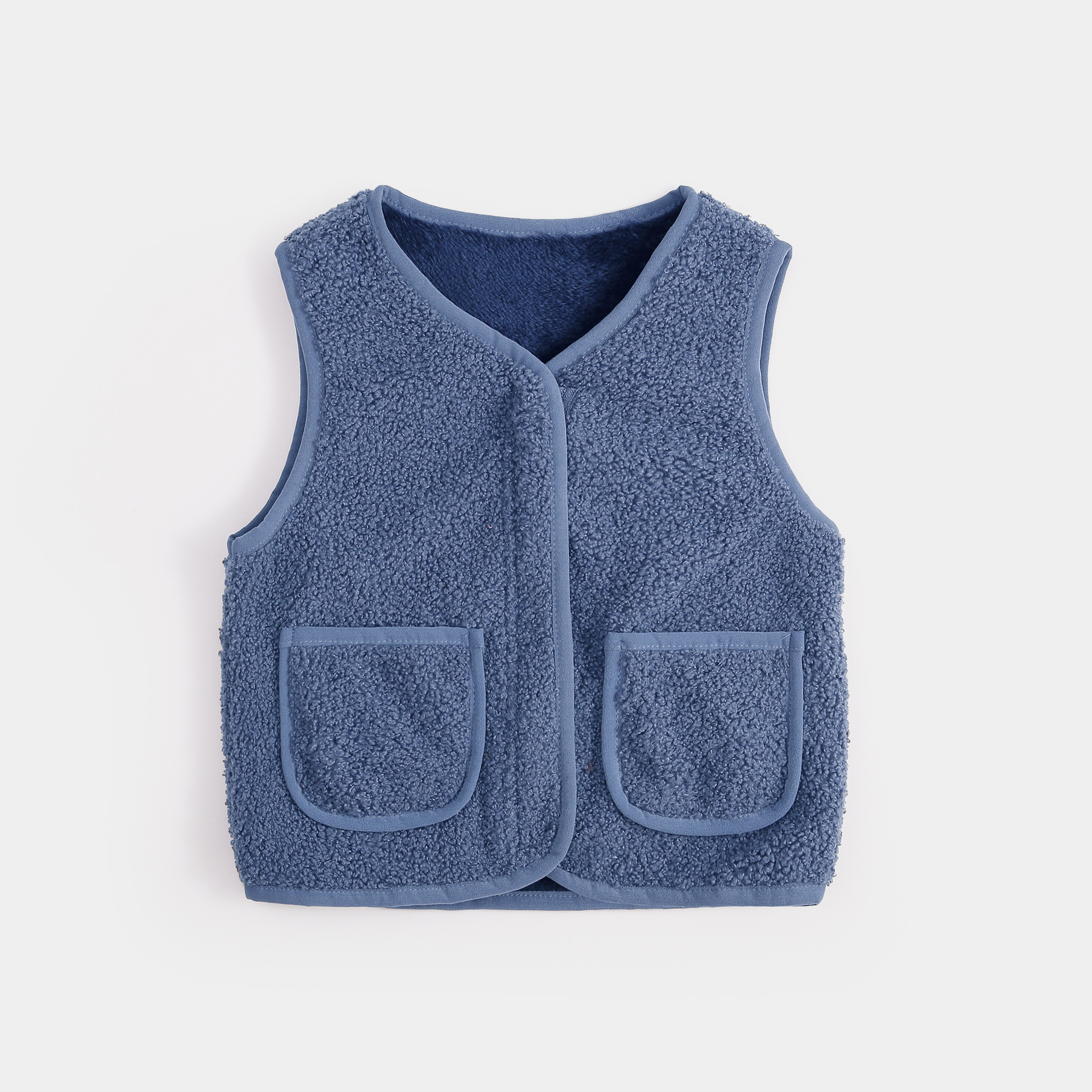 Picture of Children's Lamb Fleece Vest Autumn and Winter New Boys and Girls Wear Baby's Western Style Fleece-Lined Thickened Double-Sided Fleece Vest