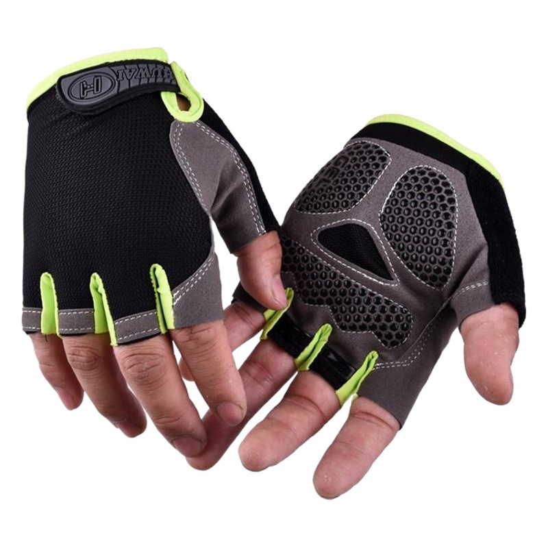 Half-finger outdoor sports cycling gloves for men and women mountaineering fitness yoga driving shock-absorbing non-slip open-finger breathable gloves