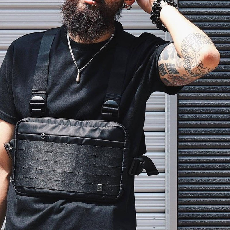 Picture of ins Kanye Same Style Men's and Women's Waist Bag Street Fashion Brand Tactical Chest Bag Functional Industrial Vest Chest Backpack
