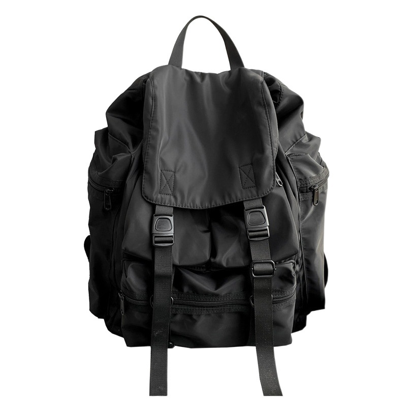 Wholesale Black Backpack Men's Fashionable Brand Korean Style ins Nylon Backpack Casual Student Large Capacity Schoolbag Women