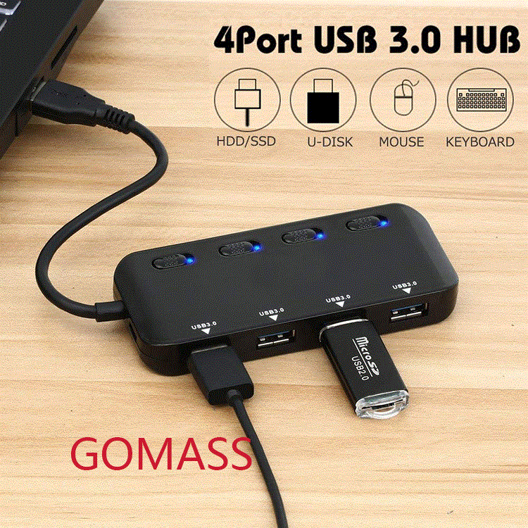 Picture of High-Speed USB 3.0 4-Port Hub One to Four Usb3.0 Hub Manufacturer 4/7 Port Switch