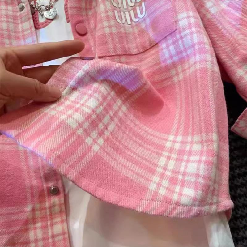 Picture of Girls' Shirt Spring 2024 New Style Kidsren's Long-sleeved Plaid Shirt Spring & Fall Outwear Little Girl's Top