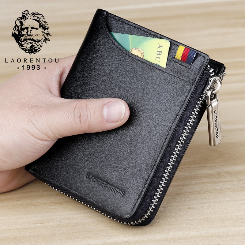 Picture of Genuine Leather Wallet Men's Short Wallet Simple Top Layer Cowhide Ticket Clip Fashionable Youth