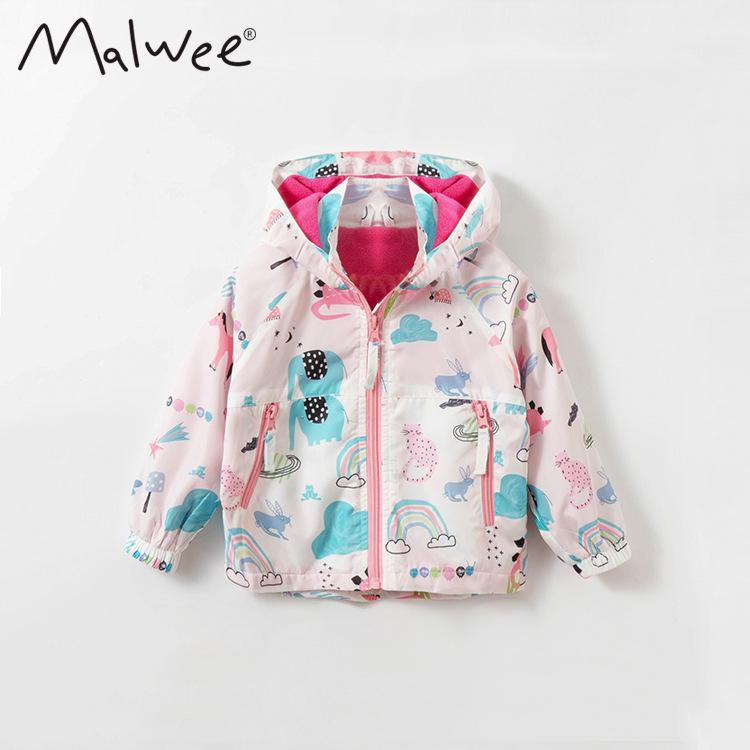 Picture of malwee children's clothing autumn and winter new girls' coat little girl hooded windbreaker warm children's coat a consignment